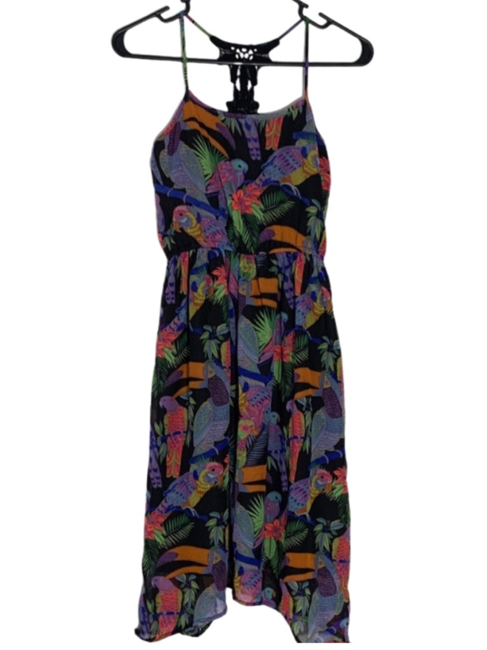 The Children’s Place Tropical Parrots and Leaves Dress Girl’s L Summer Vacation